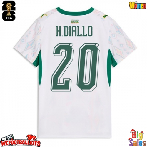 Senegal Habib Diallo #20 Replica Home Stadium Shirt for Women World Cup 2026 Short Sleeve